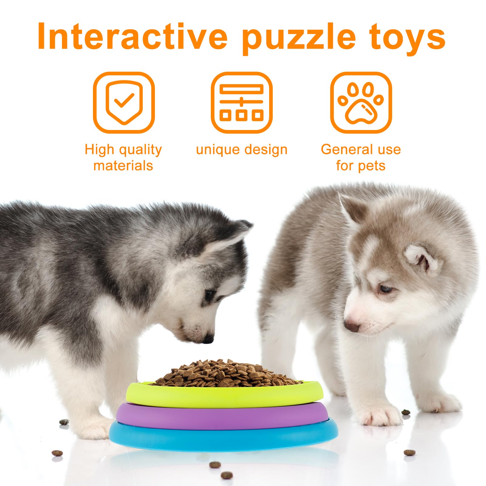 Pet Slow Food Bowl Anti Choking Cat Bowl,3in1 Interactive Dog Feeder Puzzle, Lick Mat & Slow Feeder BowlMental Stimulation Toy For Medium & Large Dogs